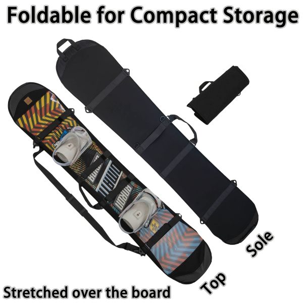 Snowboard Cover | Flexible Knit Material with 4-Way Stretch | Edge Shield And Base Protector | Lightweight And Portable for Travel | Compatible with Most Snowboards - Image 8