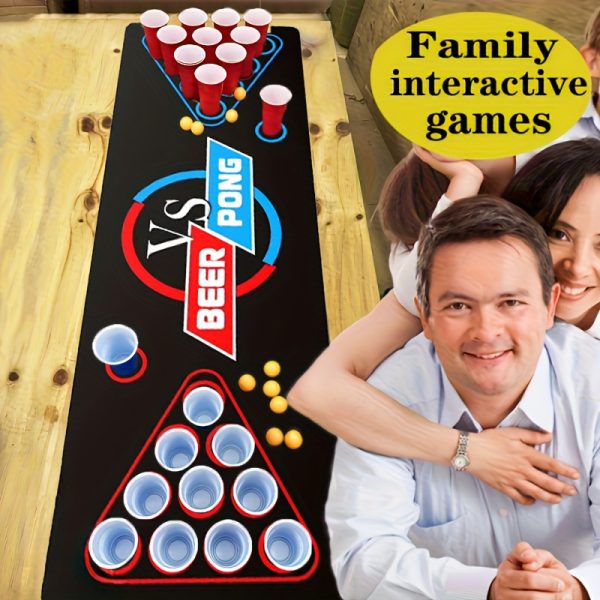 1pc 1pcs Beer Pong Table Mat Suitable for Adults Party Game - Portable Drinking Board for Camping, Backyard & for Use, No Cups/Balls/Electricity Needed, Ideal for Beer Pong (Table Not Included) - Image 5
