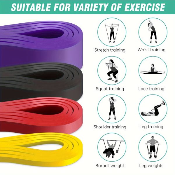 5pcs Set Includes 4 Resistance Bands and 1 Door Anchor, Pull-Up Assist Bands for Men and Women, Exercise Bands for Workouts, Body Stretching, and Muscle Training - Image 4