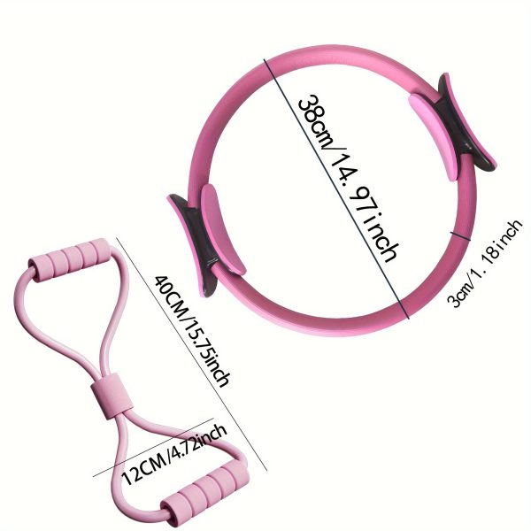 2pcs Set of Pilates Rings Home Exercise Yoga Rings and Tensioner Beauty Essential Sports Set - Image 5