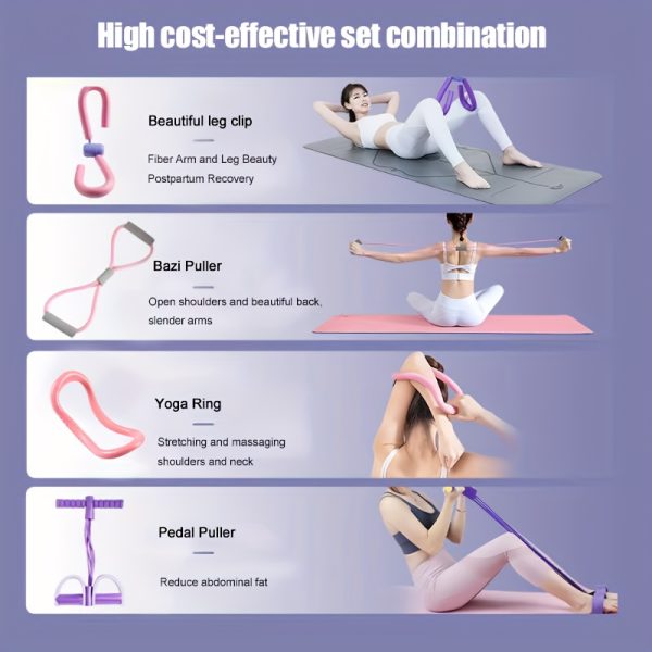 5/4pcs Ultimate Home Fitness Kit for Leg Training, Yoga Stretching, Body Shaping, And Strength Building Multifunctional Exercise Equipment - Image 7
