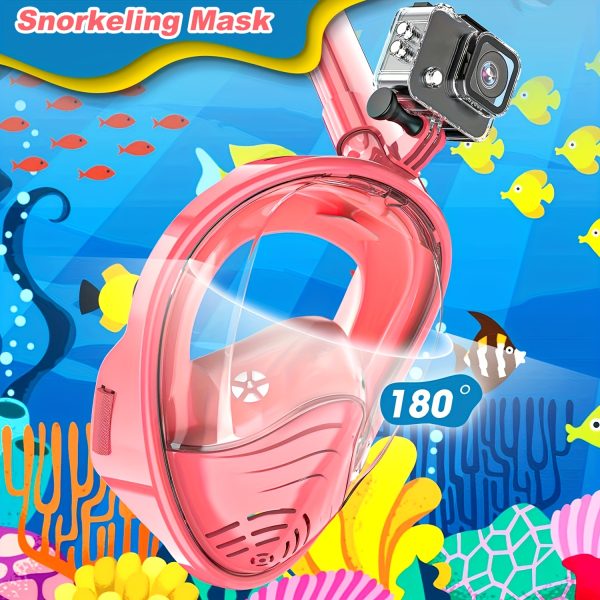 1 Kids Full Face Snorkeling Mask | Snorkeling Gear with Camera Mount, 180-Degree Panoramic View, Anti-Fog and Anti-Leakage, Suitable for Boys and Girls, Mixed Color, BOKEFA Brand - Image 10