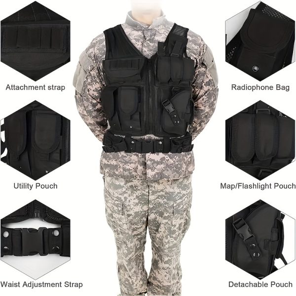 Quick Release Multi-functional Breathable Vest for Outdoor Adventure, Camping, Hiking, Fishing, Training - Image 7