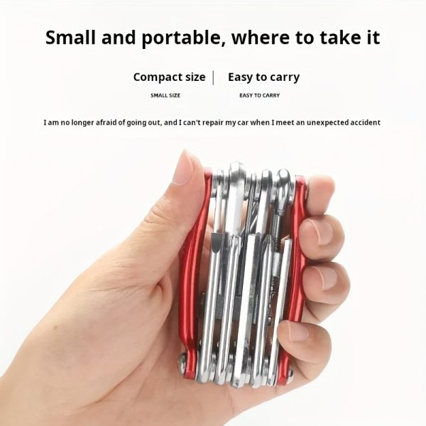 11-in-1 Multi-Function Bicycle Repair Kit, Mountain Bike Wrench, Screwdriver, Chain Hex Spoke, Bicycle Tools, Bike Repair Tool Set - Image 14