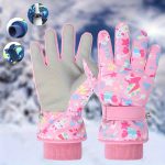 Ski Gloves, Christmas And New Year Gifts, Cute Printed Polar Lining Thickened Warm And Windproof Adjustable Wristband, Unisex Outdoor Gloves S/M/L Multicolor.