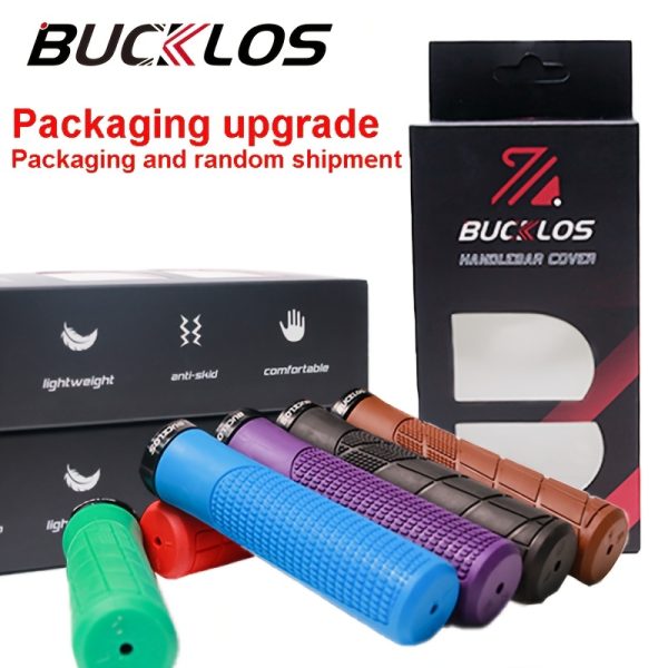 BUCKLOS Non-Slip Lockable Bike Grips - Soft Rubber, Waterproof Handlebar Covers with Textured Grip for Mountain Bikes, Black, Red, Orange, Purple, Green, Blue, Bicycle Accessories|Textured Grip Handlebars|Waterproof Rubber Grips - Image 2