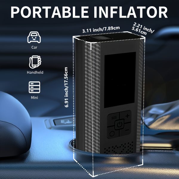 Portable Tire Inflator, 150PSI Air Compressor with Pressure Gauge & LED Light, 3X Fast One-Button Smart Cordless Pump for Cars, Motorcycles, Bikes, Balls, and More - Image 5