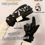 Winter skiing gloves, warm snow gloves, thick and fashionable, suitable for both men and women in outdoor sports, with pockets that are not afraid of rain and snow, easy to clean, high-quality skiing equipment, reinforced stitching - Image 9