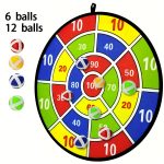 12 Sticky Balls/6 Sticky Balls Dartboard Set Indoor Outdoor Toys Parent- Interactive Birthday Gift Party Game Supplies