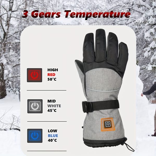 A Pair of Heated Gloves with Warmth on The Palms And Backs, Made of Oxford Cloth And Lined with Flannel, Equipped with Batteries, Essential for Winter. - Image 8