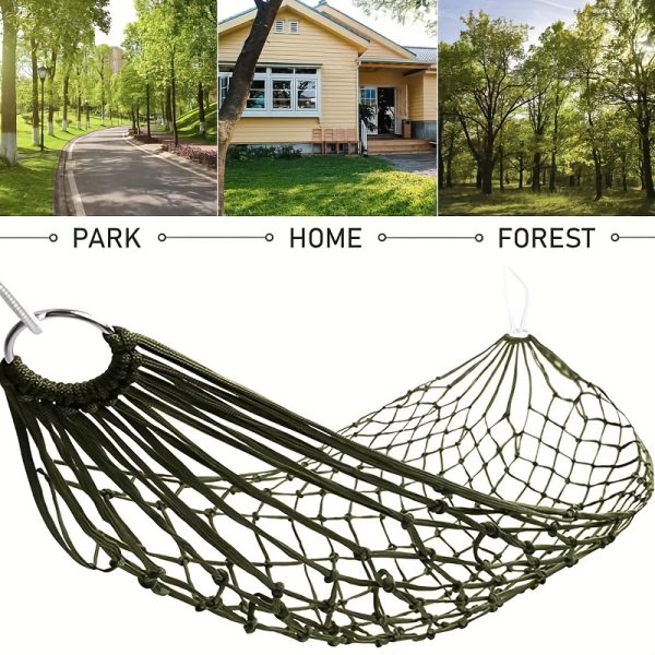 Outdoor Sports Hammock, Camping Hammock with Nylon Ropes And Hooks, Suitable for Gardens, Beaches, Patios, And Travel. - Image 5
