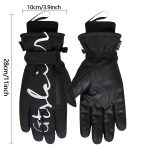 Winter skiing gloves, warm snow gloves, thick and fashionable, suitable for both men and women in outdoor sports, with pockets that are not afraid of rain and snow, easy to clean, high-quality skiing equipment, reinforced stitching - Image 4