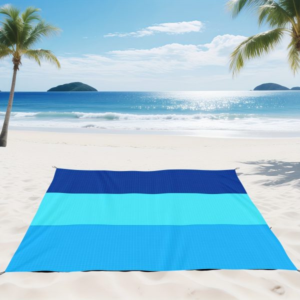 Extra Large Lightweight Beach Blanket | Outdoor Picnic Mat for 2-8 People, Ideal for Traveling, Camping, and Hiking - Summer Polyester Fabric - Image 4