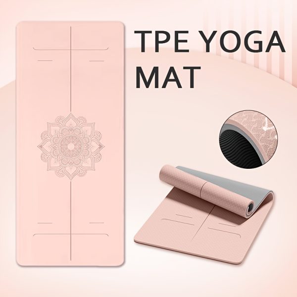 Non-Slip TPE Thick Yoga Mat with Alignment Markers, Large Size 182.88cm Long X 80.01cm Wide X 0.58cm Thick, Tear-Resistant Exercise And Fitness Mat for Yoga, Pilates, And Floor Training. - Image 3