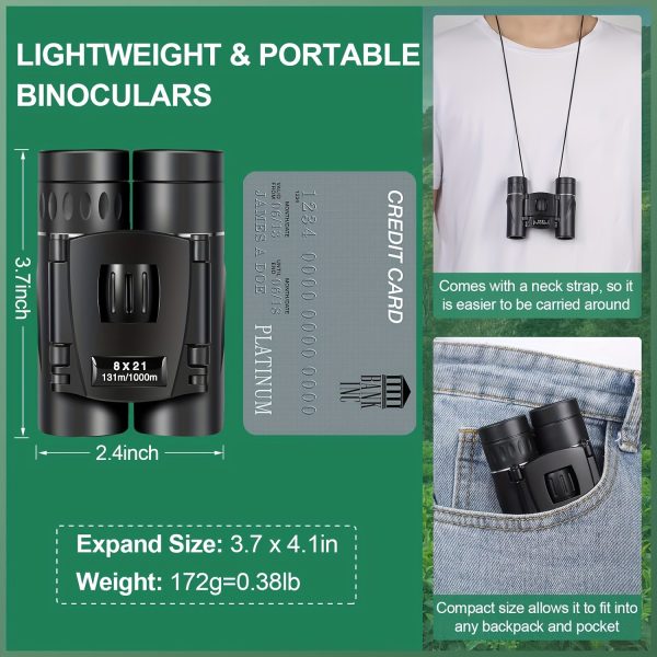 Compact Binoculars with a Waist And Strap, High-Magnification Pocket Binoculars, Small Binoculars, Perfect for Adults for Birdwatching, Concerts, Theaters, Operas, Travel, And Sightseeing. - Image 5