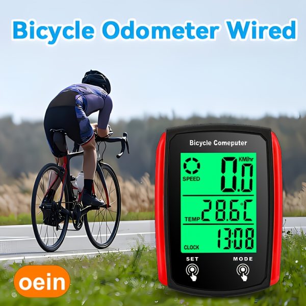 Wired Bike Computer, Bicycle Odometer with MPH And KM/H Options, Featuring a Touch Sensor Switch, Large Digital LCD Display, And Automatic Wake-Up Function - Image 3