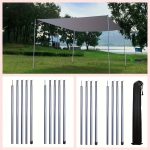 1 Set 17/21 Inch Telescoping Tarp Poles Heavy Duty Adjustable Camping Tent Poles, Portable Replacement Canopy Rods for Rain Fly, Awning, Outdoor Camping, Hiking, Backpacking, Sunshade, Colors choose Black/Silvery