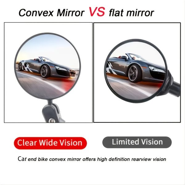 HD Wide-Angle 360° Rotatable Bike Rearview Mirror - 1pc/2pcs Handlebar End Mirrors for Mountain & Road Cycling - Image 7