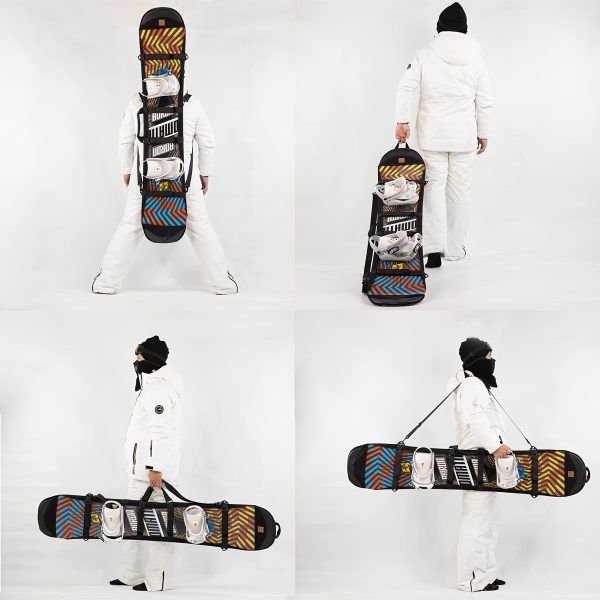 Snowboard Cover | Flexible Knit Material with 4-Way Stretch | Edge Shield And Base Protector | Lightweight And Portable for Travel | Compatible with Most Snowboards - Image 2