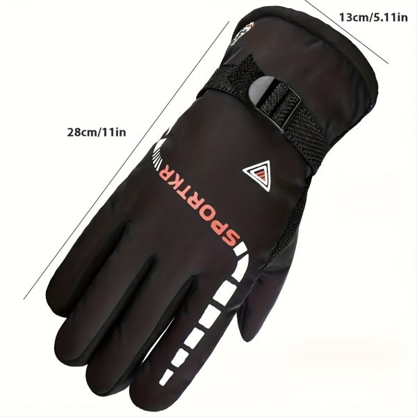 A Pair Winter warm mittens men women outdoor anti-skid electric bike riding windproof plus mittens Ski gloves - Image 4