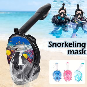 Full Face Snorkeling Mask with Panoramic View, Safe Breathing, Anti-Fog, Anti-Leakage And Camera Retention-Perfect for Adults And Swimmers Alike