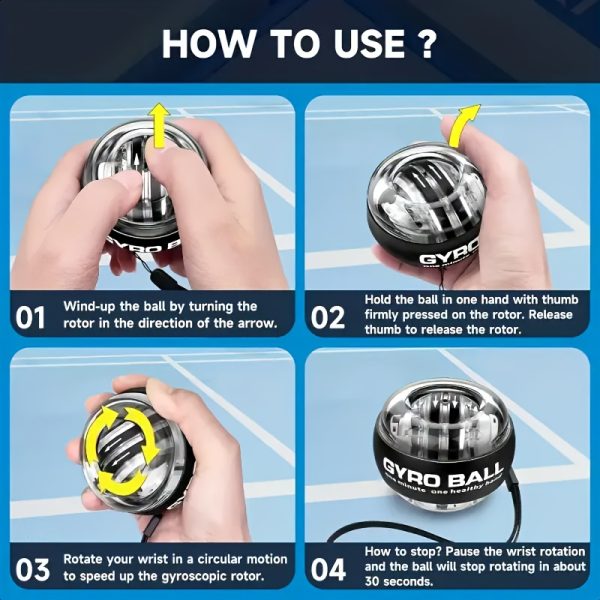 Wrist Strength Gyroscope Ball Is Used to Enhance Arm, Finger, And Muscle Workouts, Serving As a Home Grip Strengthener to Boost Health And Power - Image 7