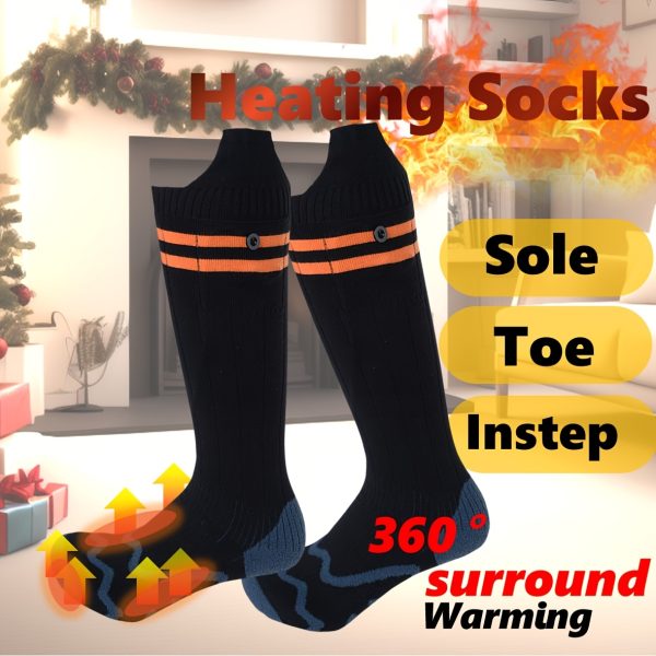 Socks with Three Temperature Settings, Perfect for Keeping Your Feet Warm While Fishing, Skiing, Hiking, Or Camping in Winter, Equipped with a 4000Mah Battery, an Ideal Winter Gift. - Image 4