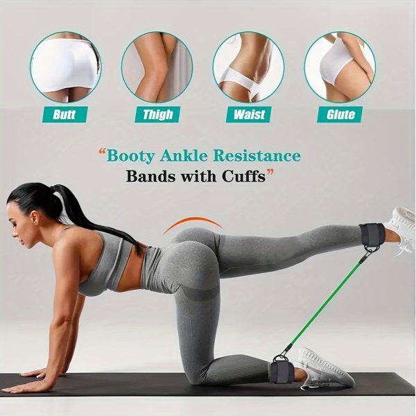 5pcs Ankle Resistance Bands | Adjustable Cuffs for Strength Training, Yoga & Fitness - for leg & Butt Workout, Muscle Shaping, Includes Mesh Storage - Image 5