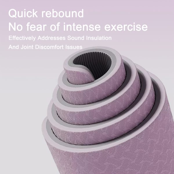 Non-Slip TPE Thick Yoga Mat with Alignment Markers, Large Size 182.88cm Long X 80.01cm Wide X 0.58cm Thick, Tear-Resistant Exercise And Fitness Mat for Yoga, Pilates, And Floor Training. - Image 2