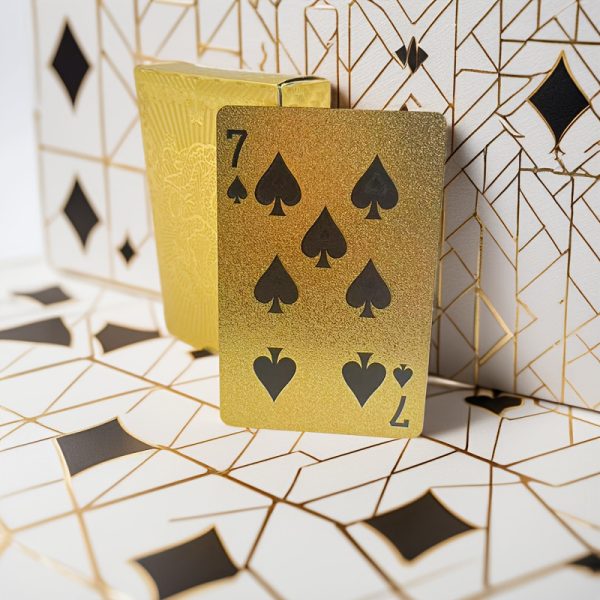 1 Set Matte Golden Dragon PVC Playing Cards - Durable Hardened Deck for Valentine'S Day, Thanksgiving, Christmas, Halloween & New Year Celebrations - Elegant Design with Intricate Patterns, Perfect for Parties & Gatherings, Festive Game Night, Sophisticated Style, Highquality Print, Best for Christmas, Perfect for Thanksgiving - Image 6