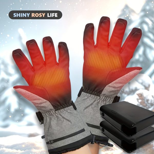 A Pair of Heated Gloves with Warmth on The Palms And Backs, Made of Oxford Cloth And Lined with Flannel, Equipped with Batteries, Essential for Winter. - Image 3