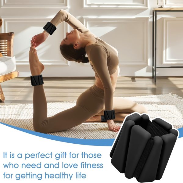 1 Pair of Weighted Wristbands, Total Weight 1 Lb / Approximately 225 Grams Each. Ideal for Muscle Building and Shaping, Essential for Running, Yoga, and Full-body Workouts. Unisex Design, Perfect as a Valentine's Day Gift. Enhances Training - Image 2
