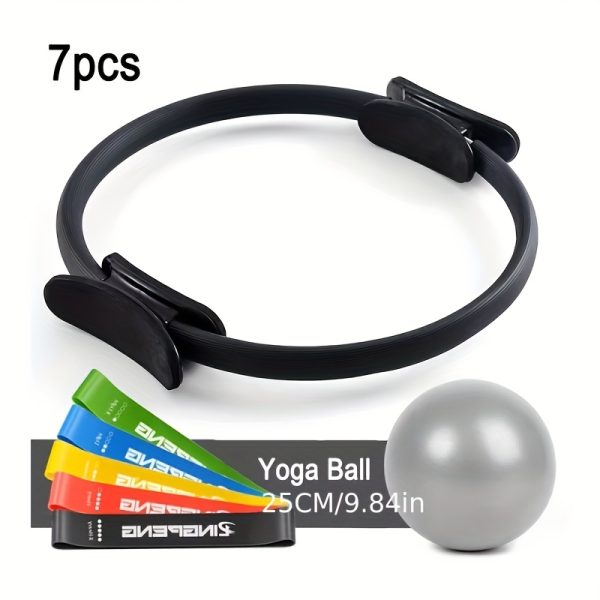 7pcs Premium Yoga Pilates Set, Non-Slip Exercise Rings for Flexibility and Strength Training, Home Fitness Equipment for Toning - Image 7