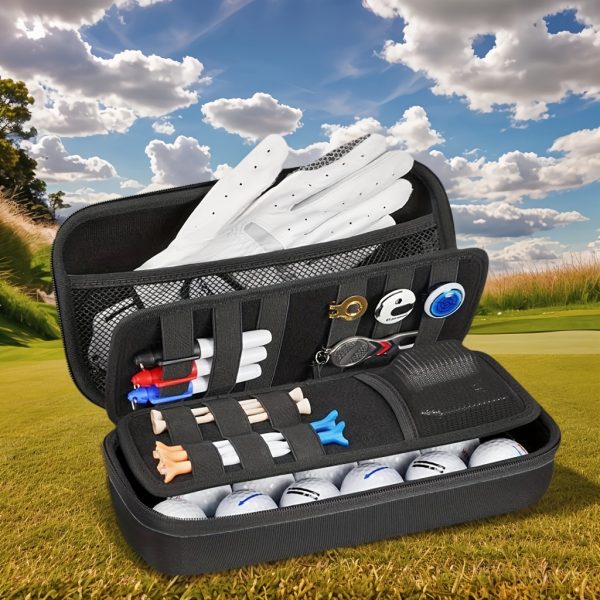 Christmas Gift Idea: a Golf Glove Holder Featuring a Detachable Glove Shaper, Along with a Hard Shell Case for Golf Accessories That Includes Two Dividers for Balls, Tees, And Markers. Perfect for Men Who Love Golf. - Image 3