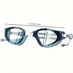 Adult high-definition swimming goggles, made of durable PC material, leak proof, with non fogging lenses and a frame design that provides a wide field of view. Available in black, white, and blue, unisex - Image 6