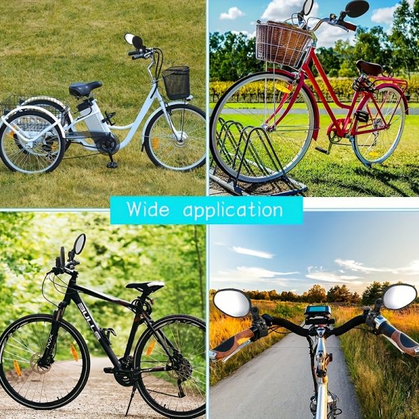 [360° Rotatable Bike Mirror Fit] Durable, Fit 360° Rotatable Bike Mirror - Oval Acrylic Convex Rear View, Shockproof Handlebar Mirror for Mountain & Road Bikes - Image 7