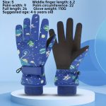 Ski Gloves, Christmas And New Year Gifts, Cute Printed Polar Lining Thickened Warm And Windproof Adjustable Wristband, Unisex Outdoor Gloves S/M/L Multicolor. - Image 25