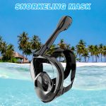 1pcs 180 degree panoramic snorkel mask - unobstructed view, leak prevention, dry top, Action Camera Bracelet, Anti-Fog Design, and New Exhaust Holes, storage bag, multilingual manual - designed specifically for adult snorkelers