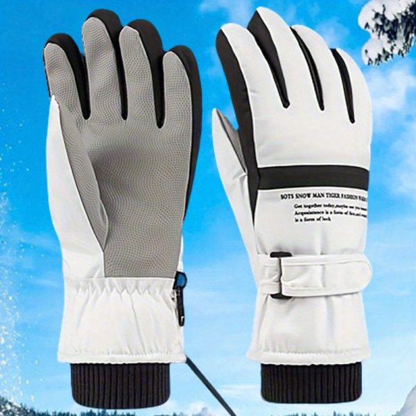 Winter skiing gloves, warm snow gloves, thick and fashionable, suitable for both men and women in outdoor sports, with pockets that are not afraid of rain and snow, easy to clean, high-quality skiing equipment, reinforced stitching - Image 13