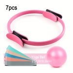 7pcs Premium Yoga Pilates Set, Non-Slip Exercise Rings for Flexibility and Strength Training, Home Fitness Equipment for Toning - Image 3