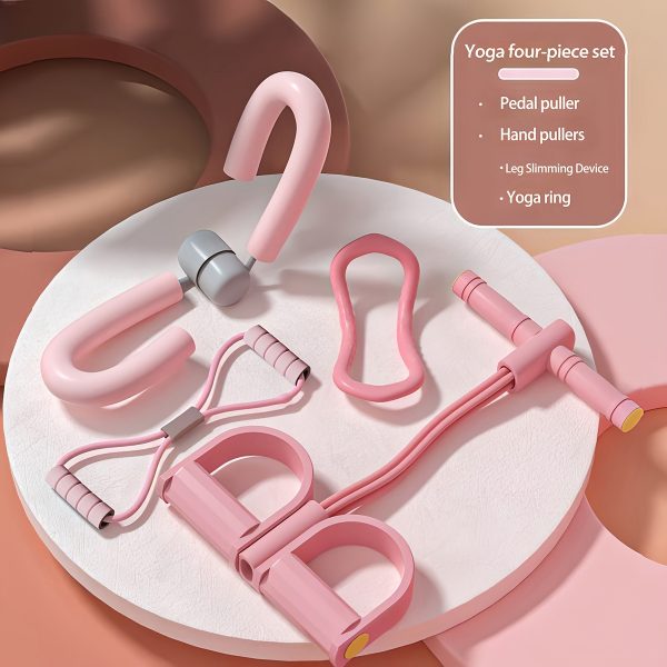 4pcs Yoga & Fitness Set for Home Workouts - Durable PP Material, Solid Color Design - Image 2