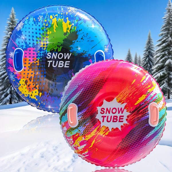 Heavy-Duty Colorful Fashion Snow Tubes/Inflatable Snowboards/Inflatable Snow Sleds, Foldable PVC Winter Water Slides, Suitable for Skiing/Snow Drifting/Winter Activities/Outdoor Family Leisure Activities, Winter Sports, Christmas/New Year Gifts. - Image 4