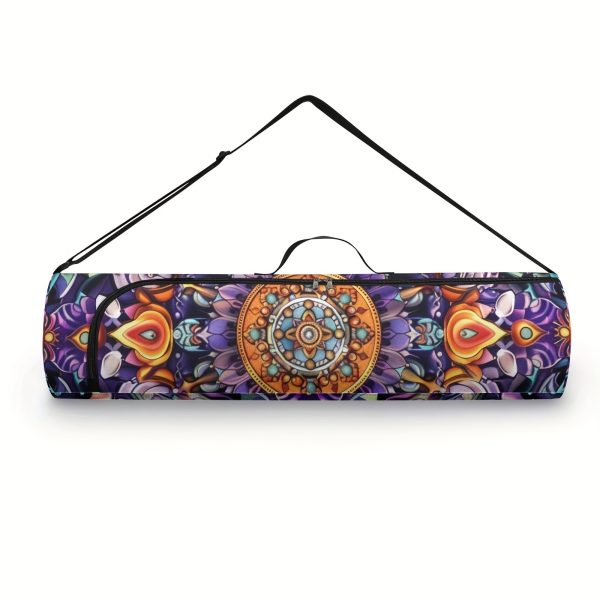 Boho Mandala Flower 1pc Yoga Mat Storage Bag, Single Shoulder Fitness Mat Storage Bag for Women Outdoor Sports - Image 7