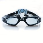 1pc Anti-Fog Swimming Goggles with Quick-Adjust Strap & Earplugs - Waterproof Clear Vision Ergonomic Design, Comfort Fit for Men & Women, Training & Play (Transparent/Black), Swim Goggles - Image 3