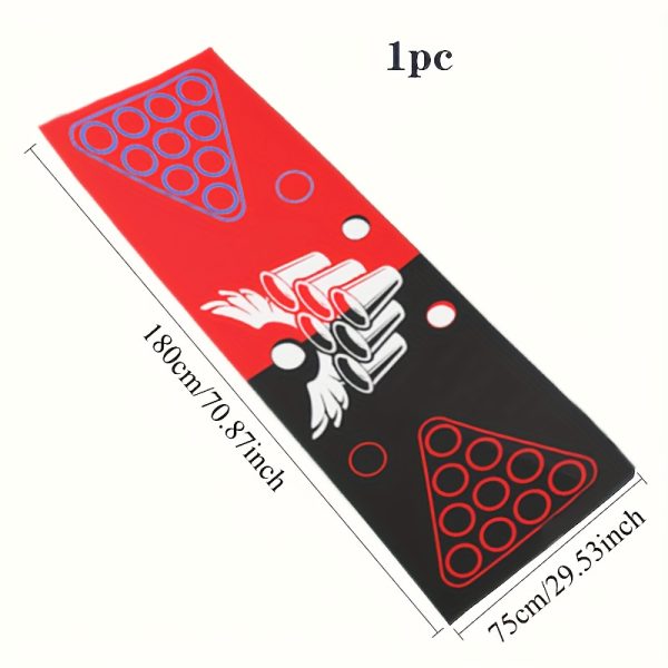 1pc 1pcs Beer Pong Table Mat Suitable for Adults Party Game - Portable Drinking Board for Camping, Backyard & for Use, No Cups/Balls/Electricity Needed, Ideal for Beer Pong (Table Not Included) - Image 3