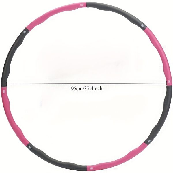 Detachable Fitness Hoop with Massage Nubs, Polypropylene Exercise Ring with Weight Adjustment, Striped Design for Enhanced Grip Stability - Image 9