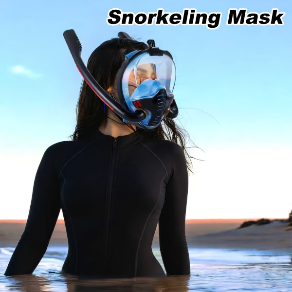 1 Full Face Snorkeling Mask | Adult Swimming Gear, 180 Degree Panoramic Dual Tube Mask with Camera Mount, PC Material - BOKEFA - Image 9