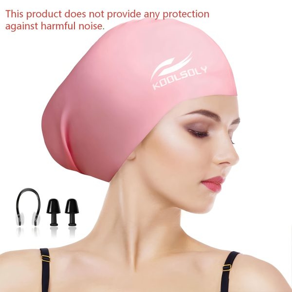 Swimming Cap for Long Hair Swimming Accessories Including Earplugs And Nose Clip - Image 4