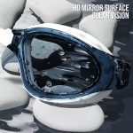 Adult high-definition swimming goggles, made of durable PC material, leak proof, with non fogging lenses and a frame design that provides a wide field of view. Available in black, white, and blue, unisex - Image 8