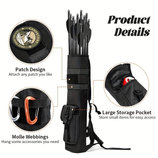 Pskook Archery Lightweight Back Arrow Quiver Dual Use Foldable Compact Hip Arrows Bag with Molle System Pocket Hanged for Target - Image 8